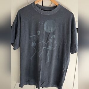 American Eagle Outfitters Skeleton Graphic Tee - Blue